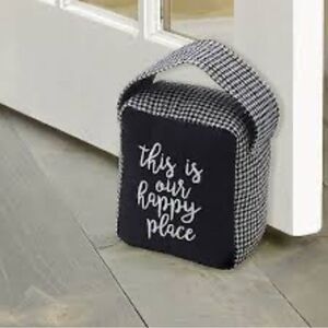 Door Stop/ Black and White Houndstooth